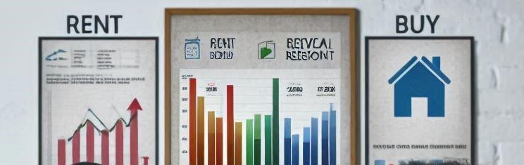 image showing graphs of rent vs. buy